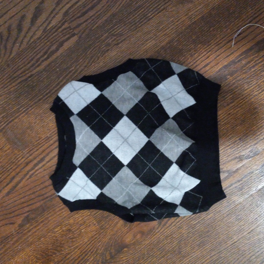 Black and white vest
